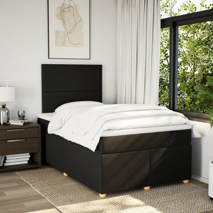 kontinentalseng med madras 120x200 cm stof sort