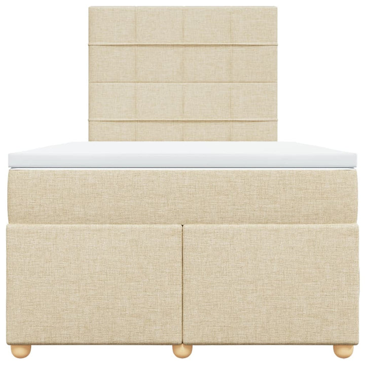 kontinentalseng med madras 120x200 cm stof cremefarvet