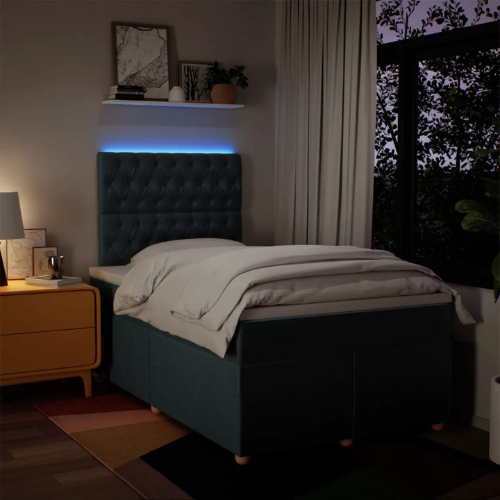 kontinentalseng med madras 120x200 cm stof blå