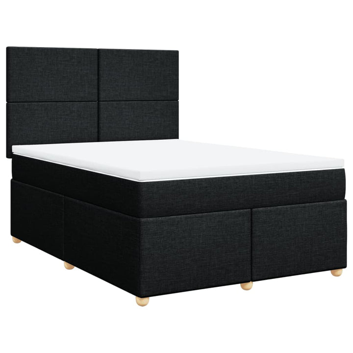 kontinentalseng med madras 140x190 cm stof sort
