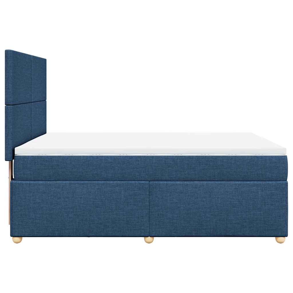 kontinentalseng med madras 140x190 cm stof blå