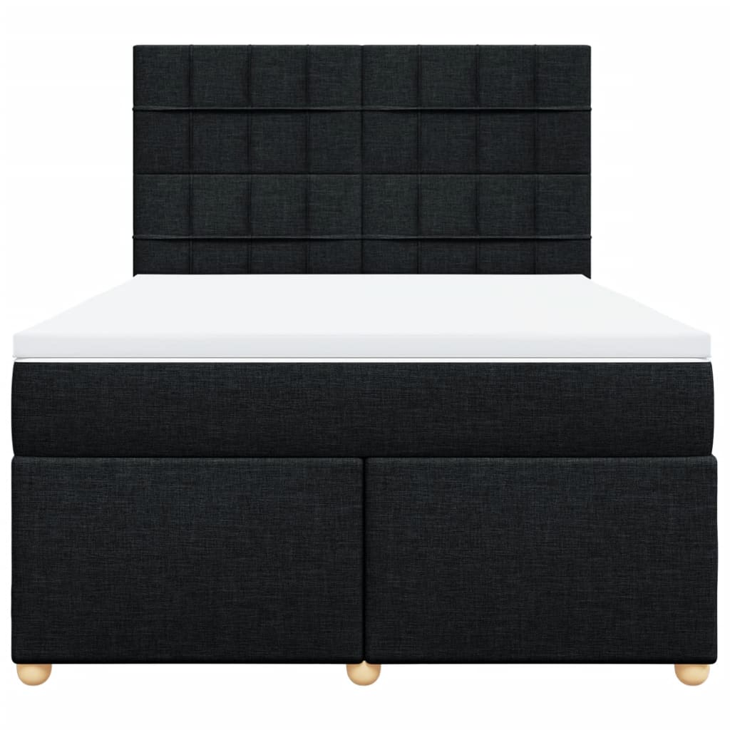 kontinentalseng med madras 140x190 cm stof sort