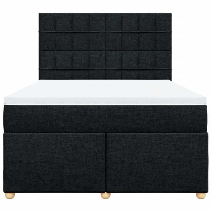 kontinentalseng med madras 140x190 cm stof sort