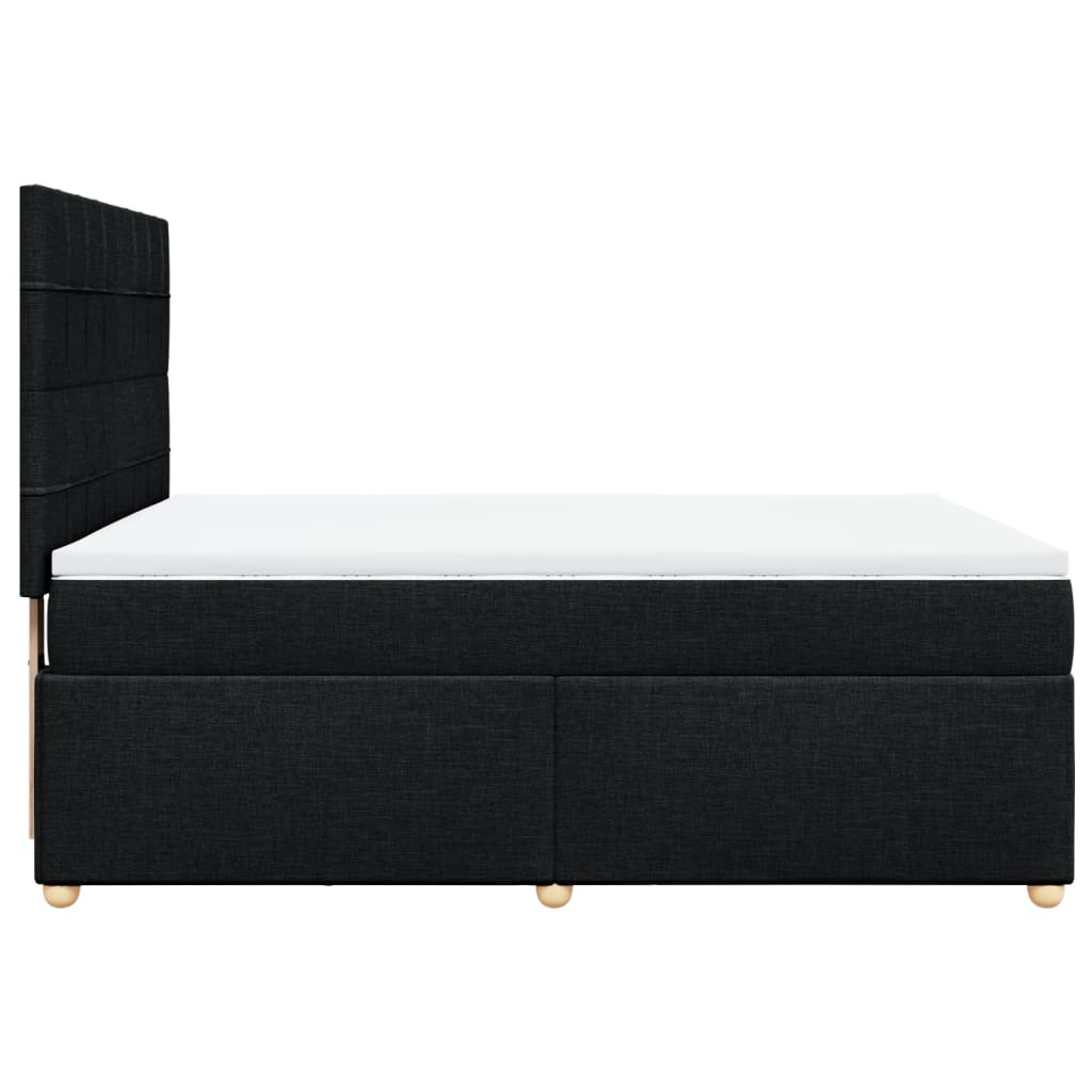 kontinentalseng med madras 140x190 cm stof sort