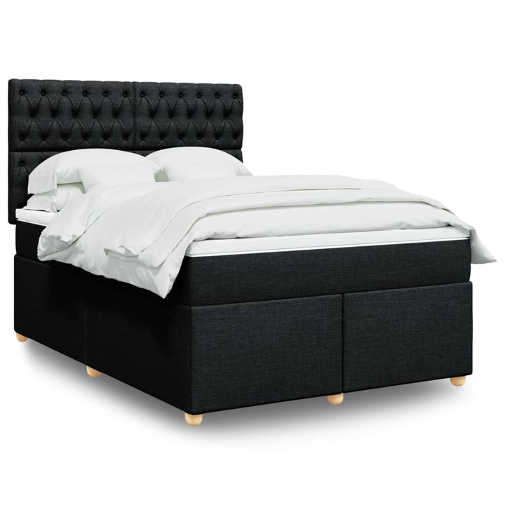 kontinentalseng med madras 140x190 cm stof sort
