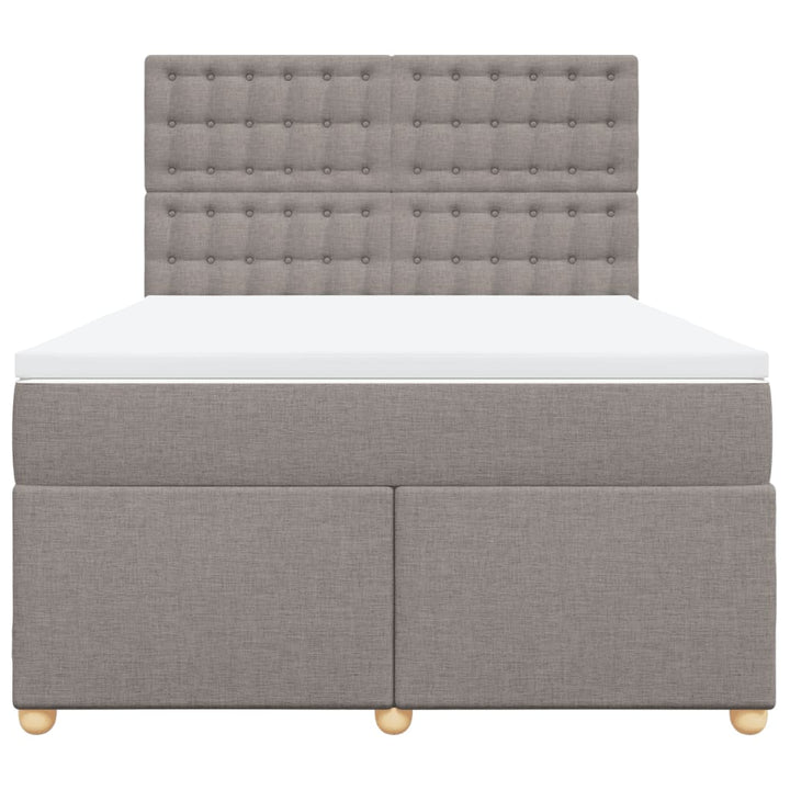 kontinentalseng med madras 140x190 cm stof gråbrun
