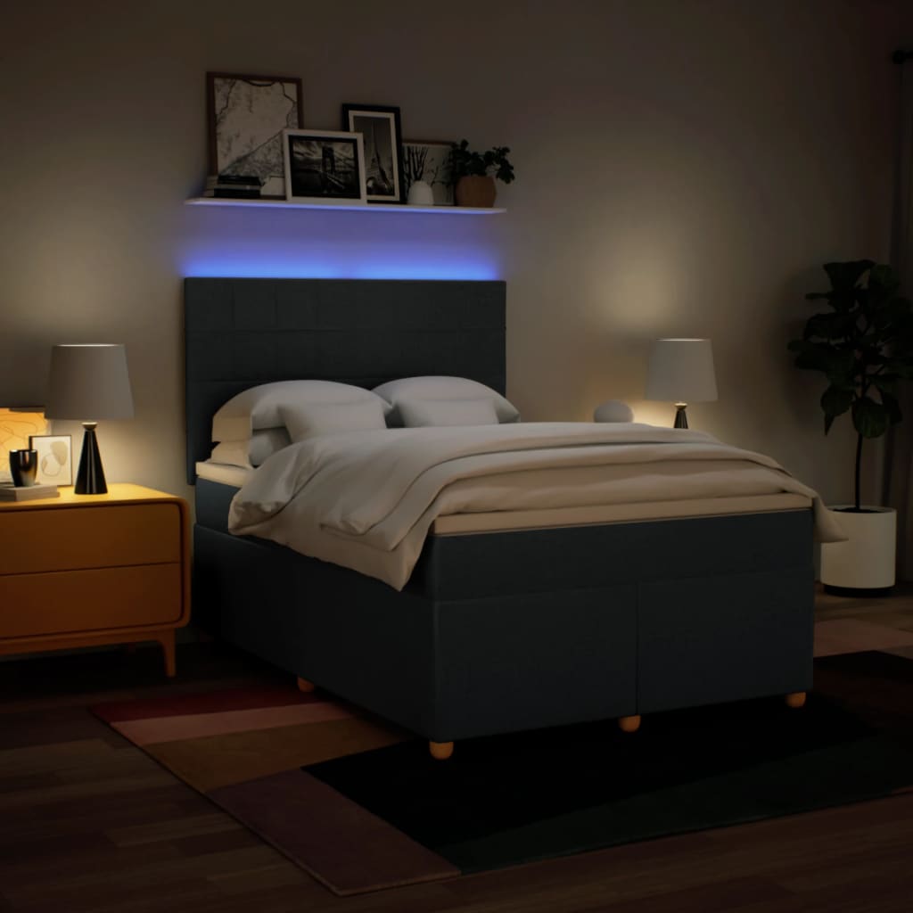 kontinentalseng med madras 140x200 cm stof blå