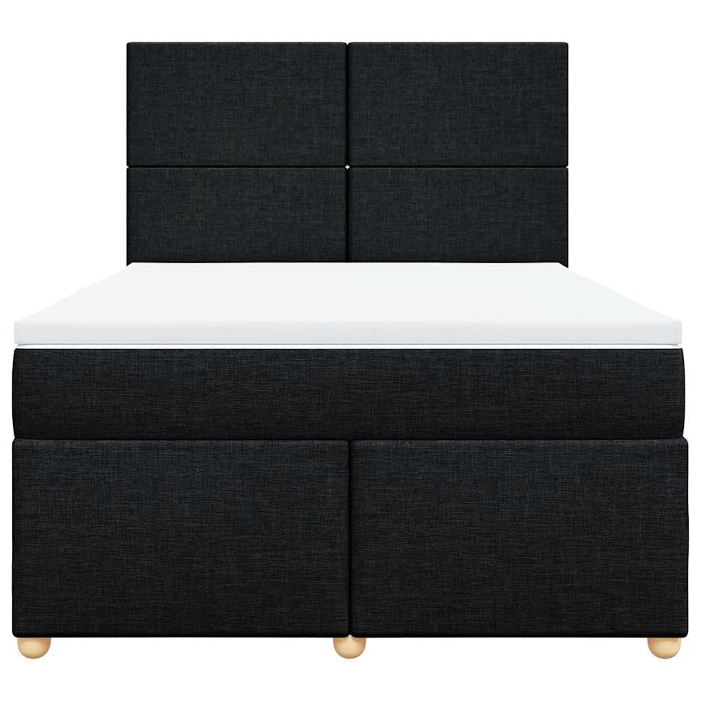 kontinentalseng med madras 160x200 cm stof sort