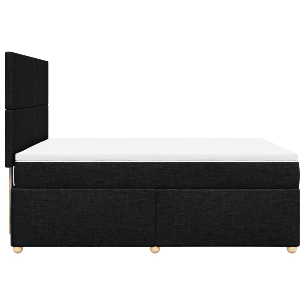 kontinentalseng med madras 160x200 cm stof sort