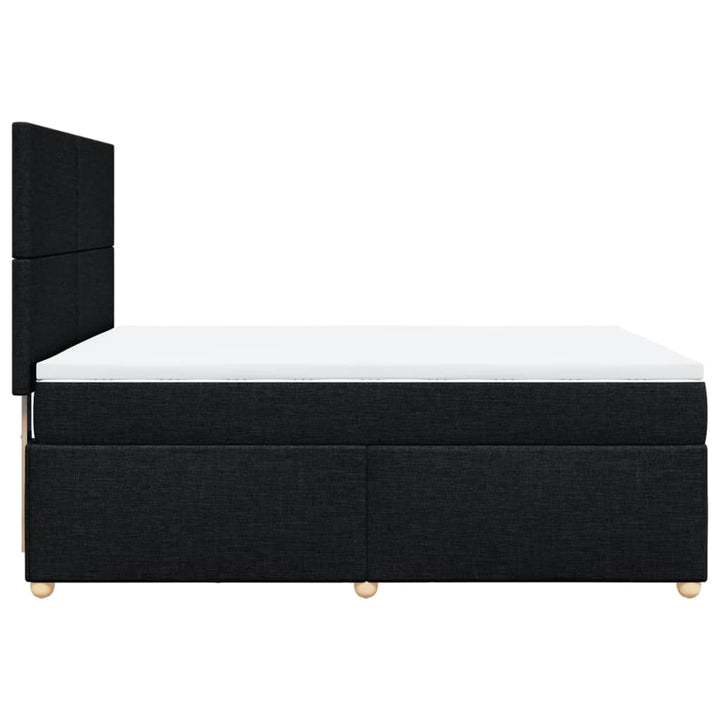 kontinentalseng med madras 160x200 cm stof sort