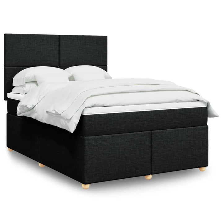 kontinentalseng med madras 160x200 cm stof sort