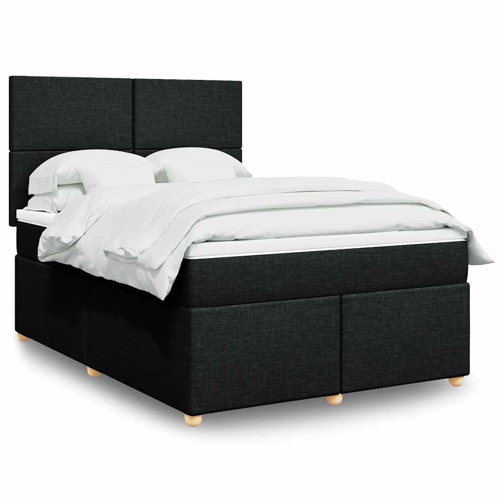 kontinentalseng med madras 160x200 cm stof sort