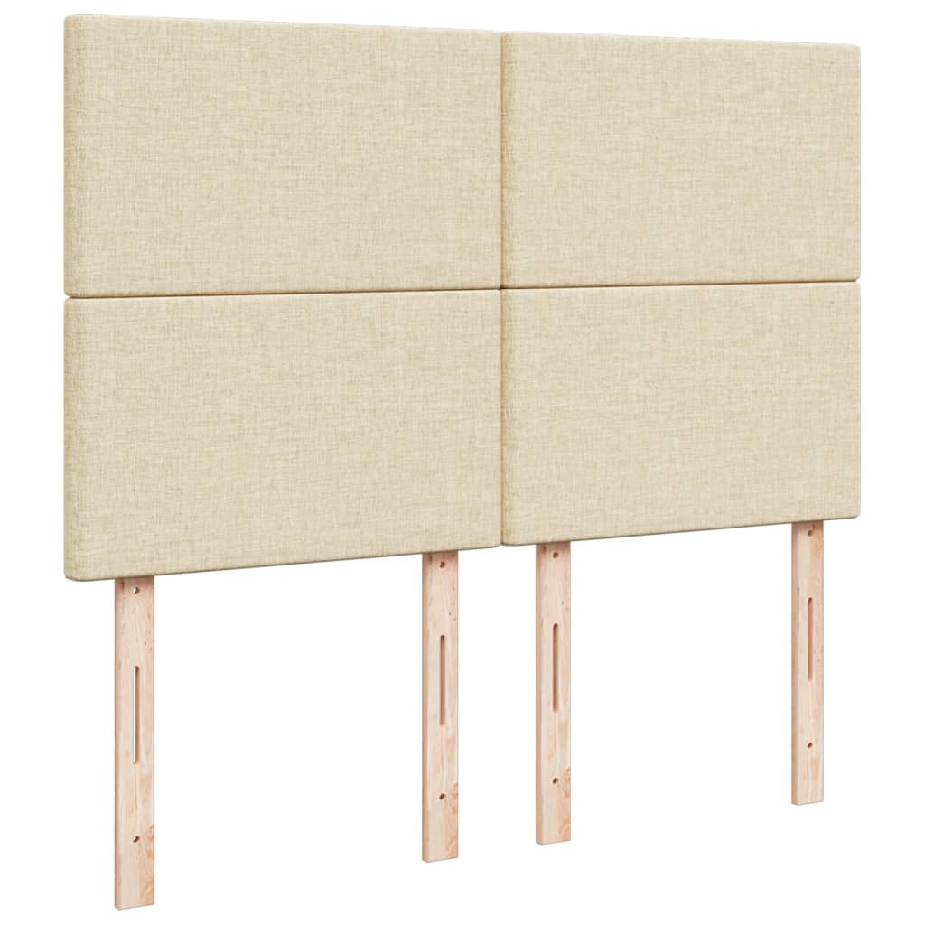 kontinentalseng med madras 160x200 cm stof cremefarvet