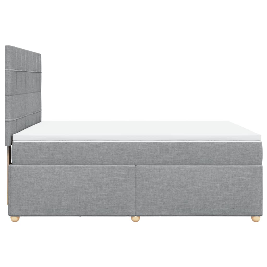 kontinentalseng 160x200 cm stof lysegrå