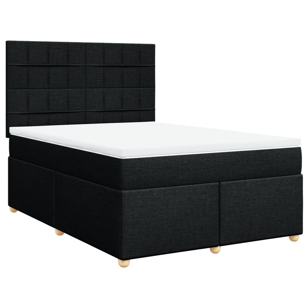 kontinentalseng med madras 160x200 cm stof sort