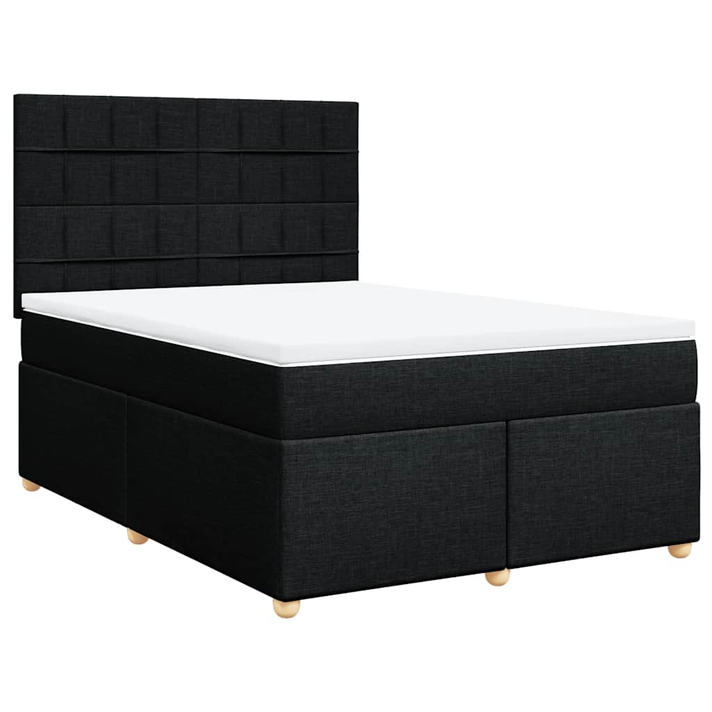 kontinentalseng med madras 160x200 cm stof sort