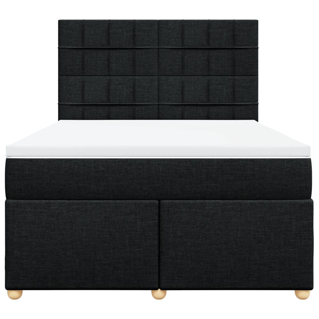 kontinentalseng med madras 160x200 cm stof sort