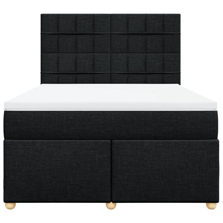 kontinentalseng med madras 160x200 cm stof sort