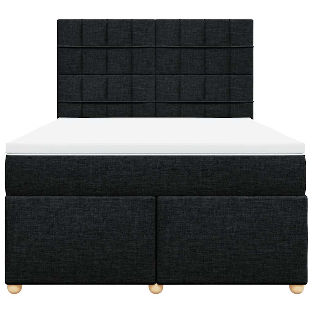 kontinentalseng med madras 160x200 cm stof sort