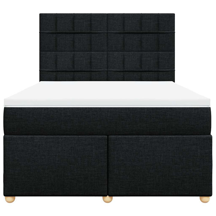 kontinentalseng med madras 160x200 cm stof sort