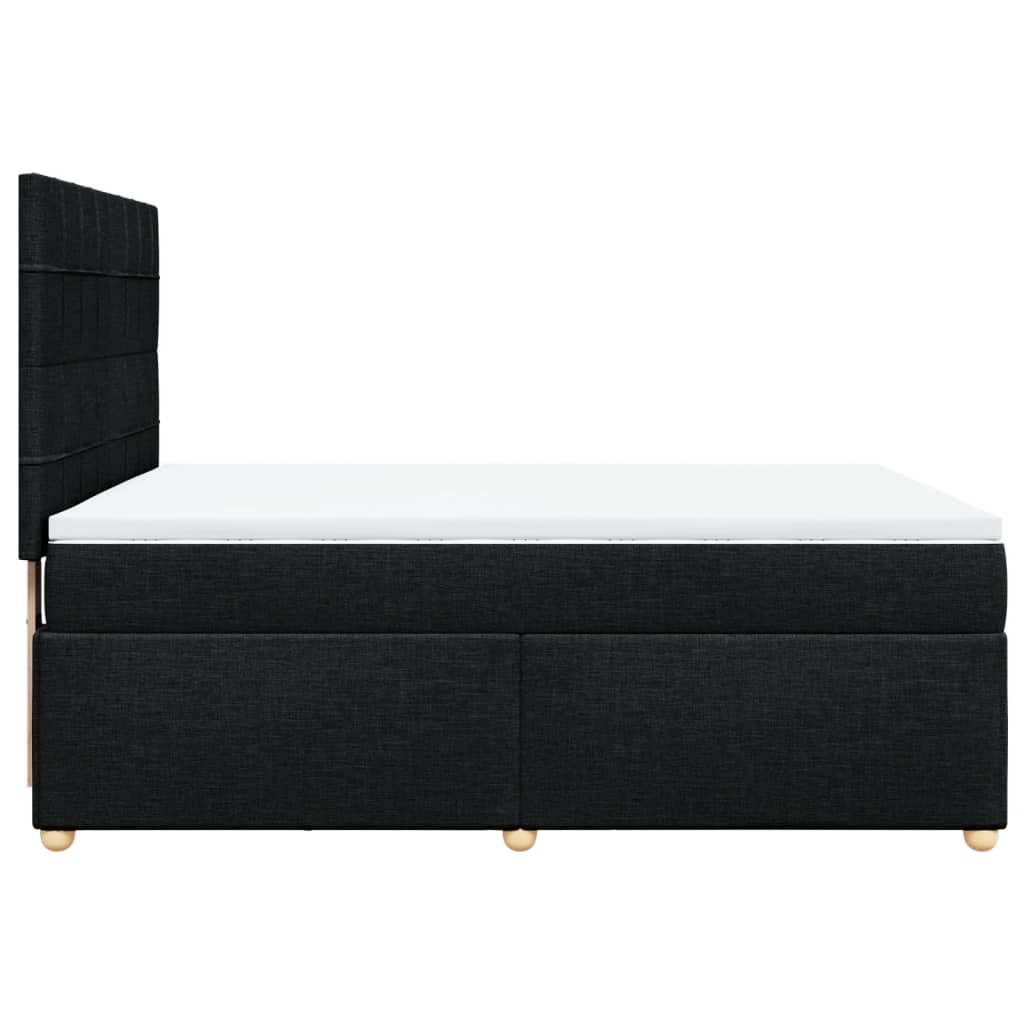 kontinentalseng med madras 160x200 cm stof sort
