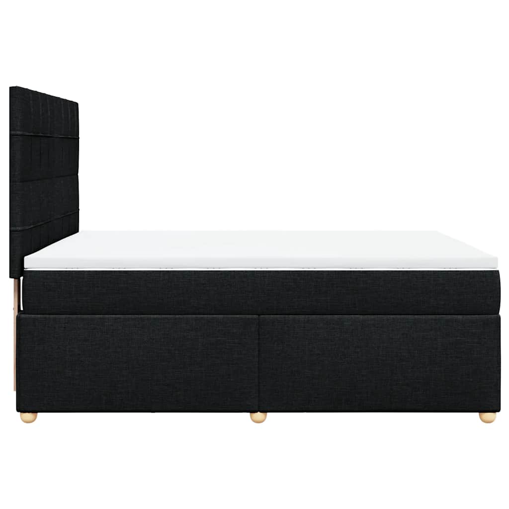 kontinentalseng med madras 160x200 cm stof sort