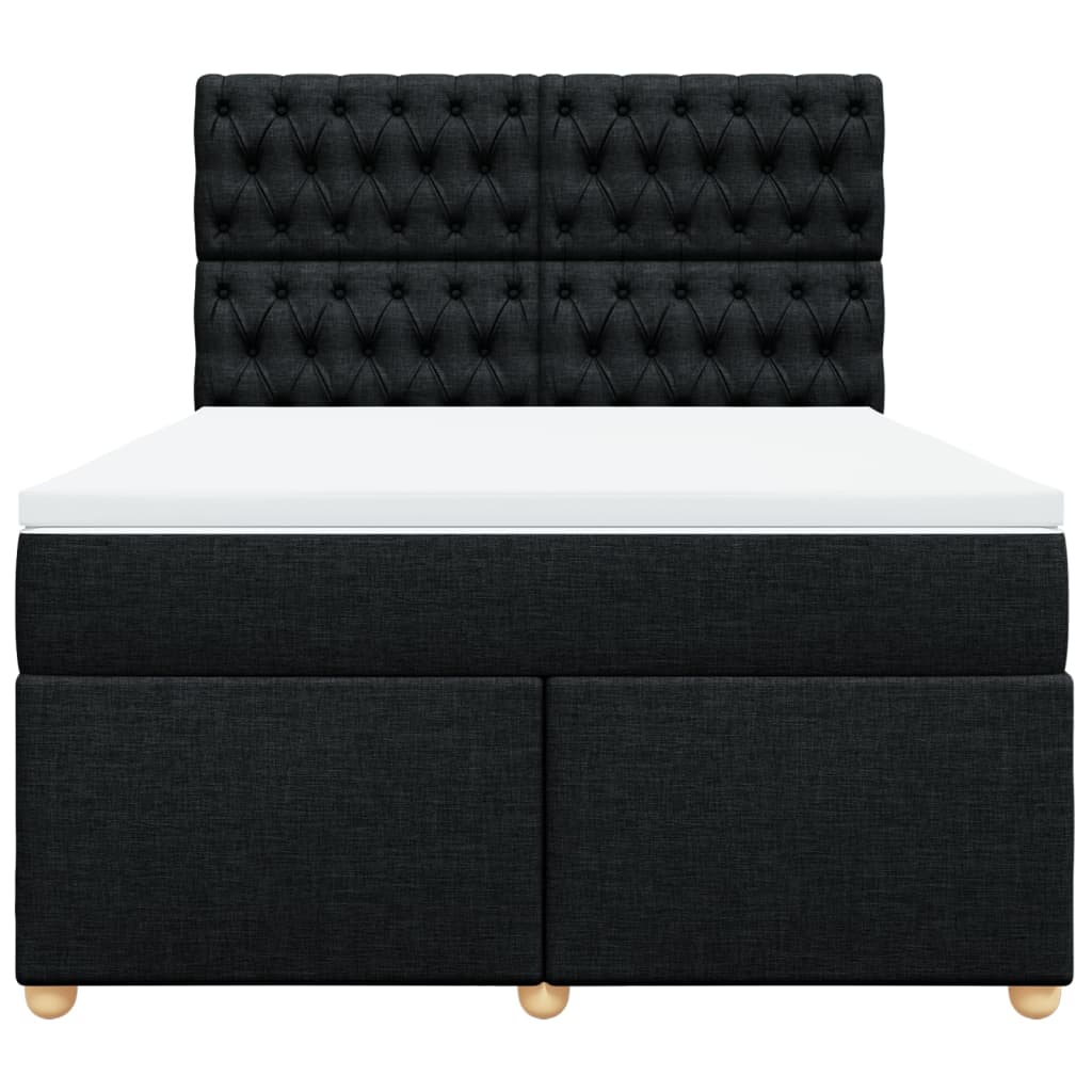 kontinentalseng med madras 160x200 cm stof sort