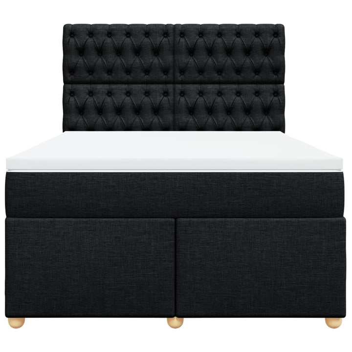 kontinentalseng med madras 160x200 cm stof sort
