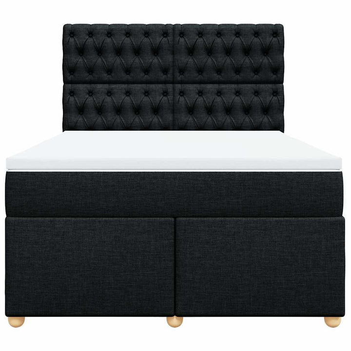 kontinentalseng med madras 160x200 cm stof sort