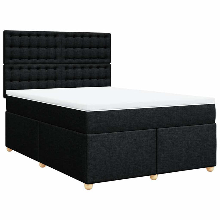 kontinentalseng med madras 160x200 cm stof sort