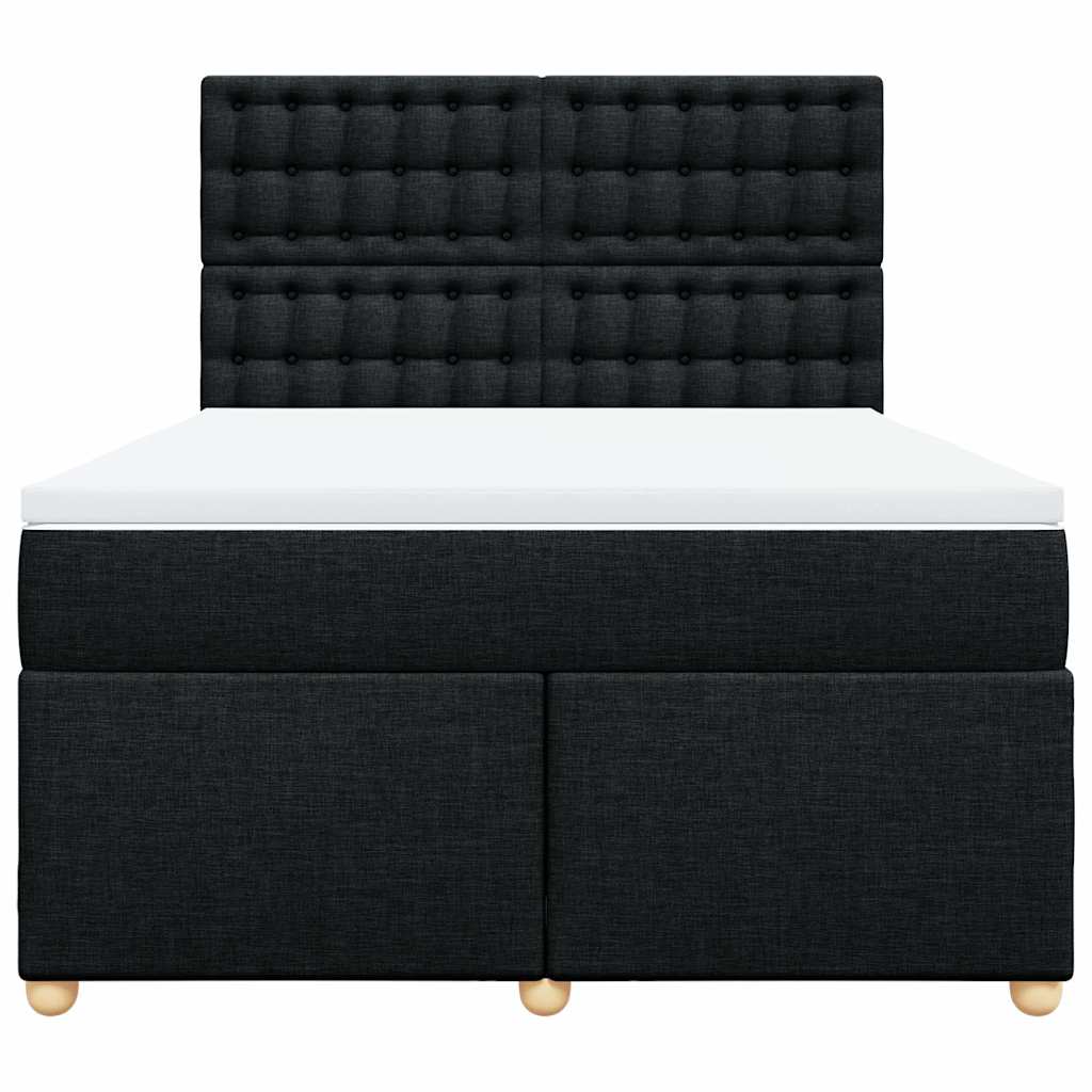 kontinentalseng med madras 160x200 cm stof sort