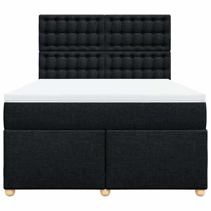 kontinentalseng med madras 160x200 cm stof sort