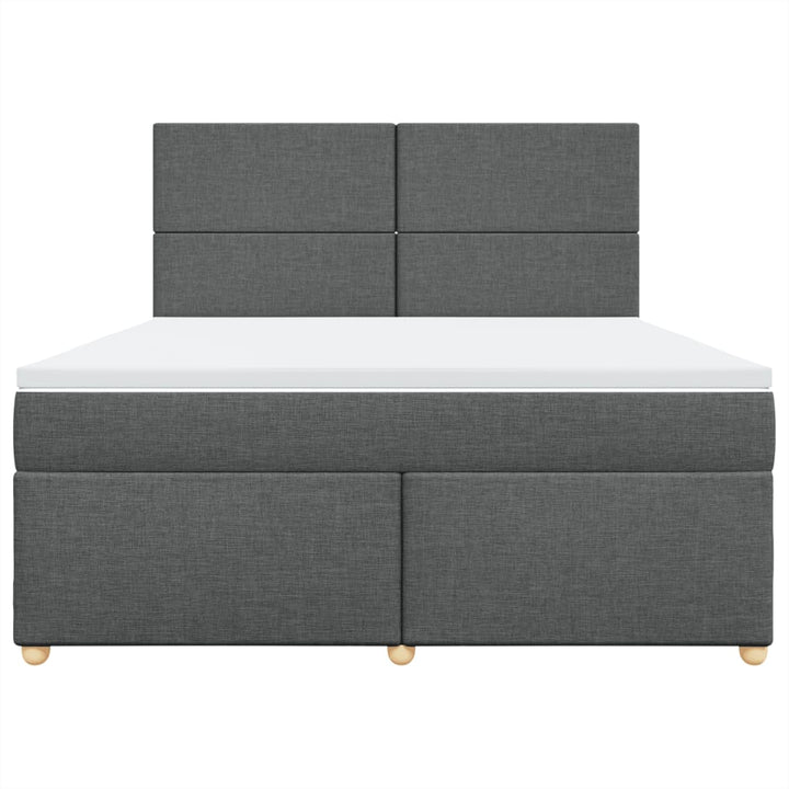 kontinentalseng med madras 180x200 cm stof mørkegrå