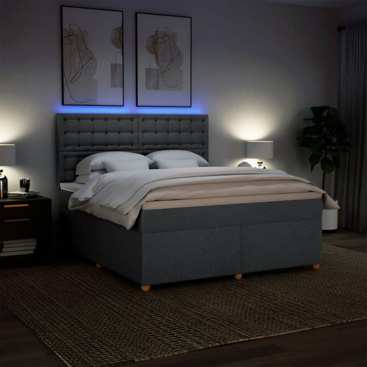 kontinentalseng med madras 180x200 cm stof mørkegrå