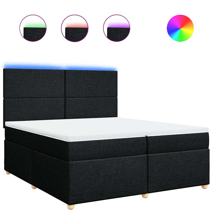 kontinentalseng med madras 200x200 cm stof sort