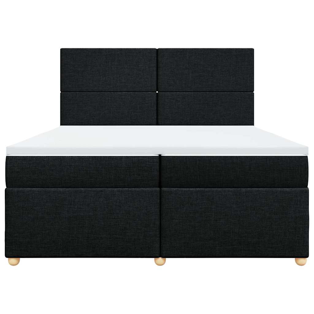 kontinentalseng med madras 200x200 cm stof sort