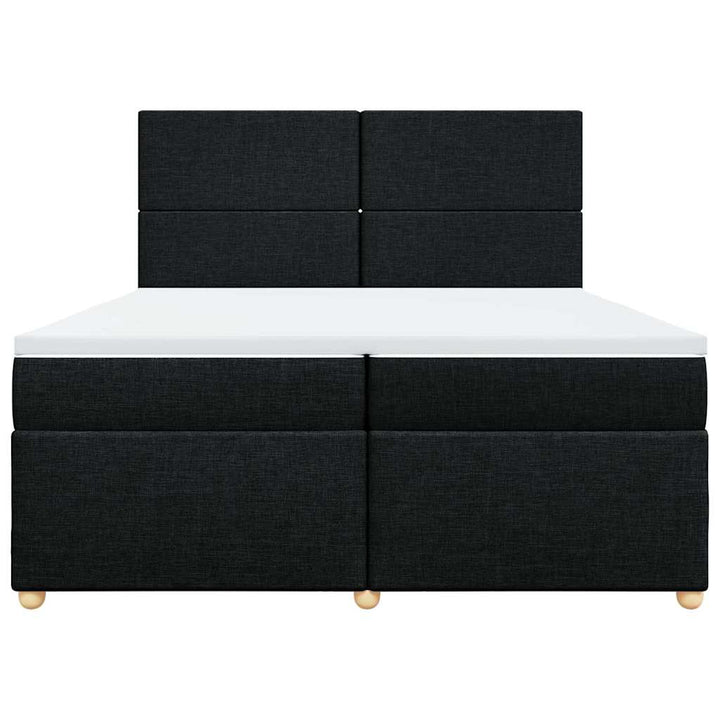 kontinentalseng med madras 200x200 cm stof sort