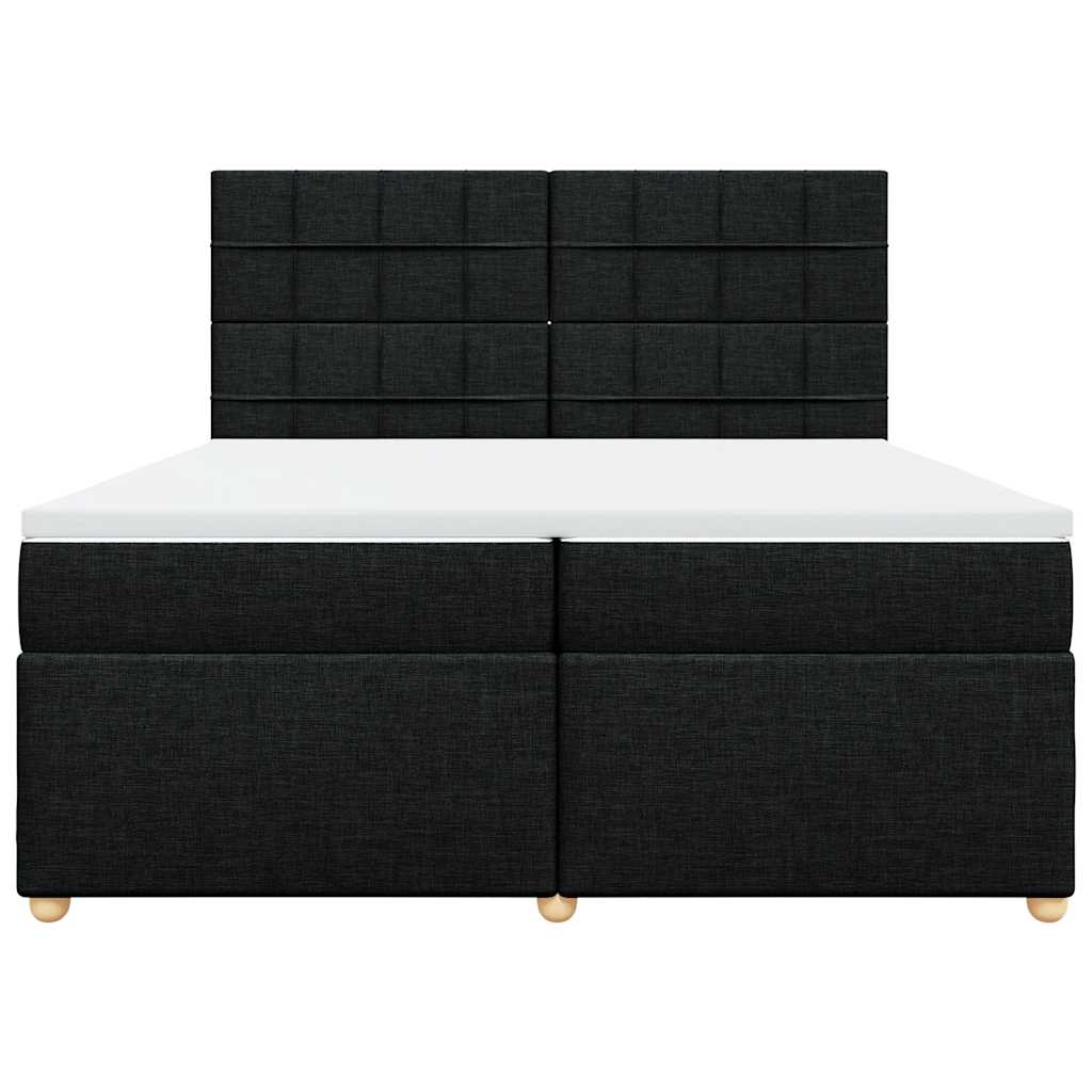 kontinentalseng med madras 200x200 cm stof sort