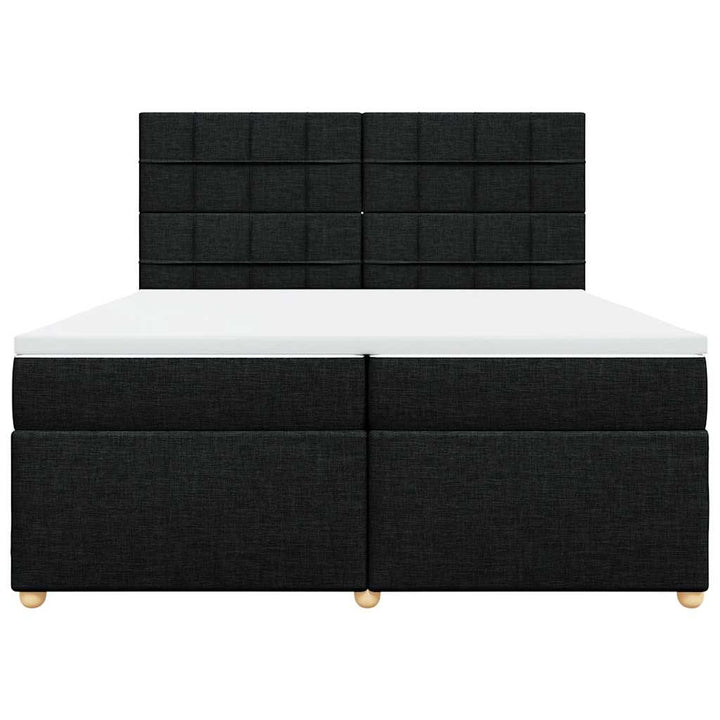kontinentalseng med madras 200x200 cm stof sort