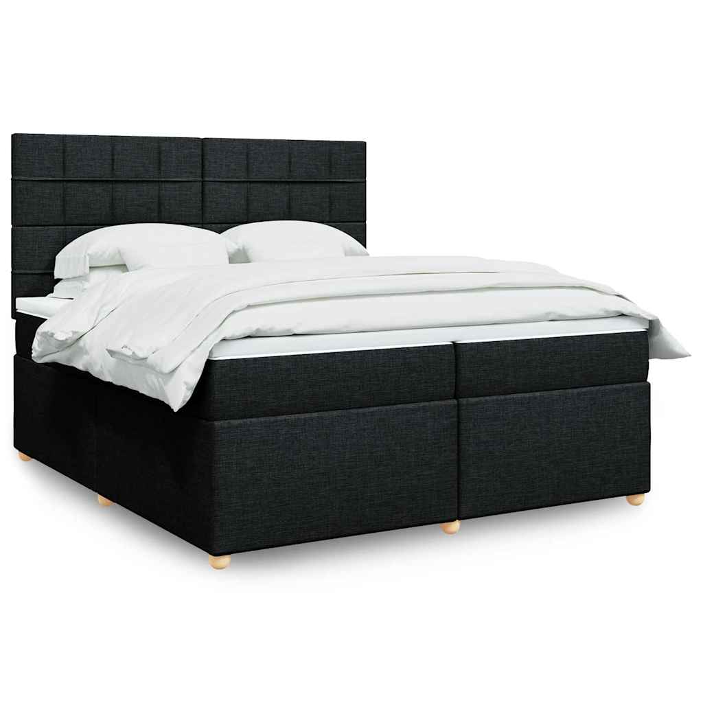 kontinentalseng med madras 200x200 cm stof sort