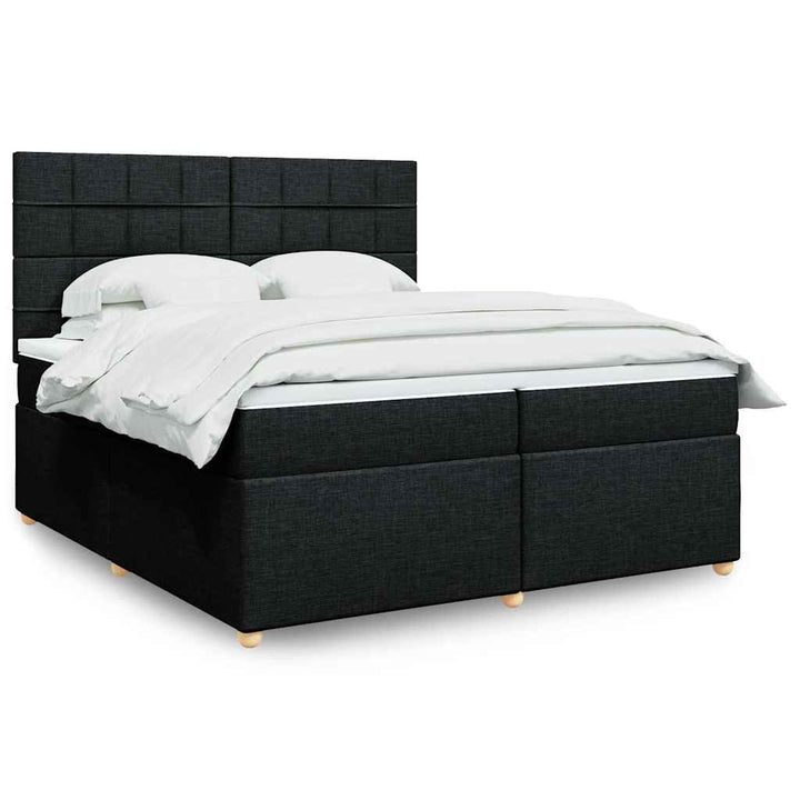 kontinentalseng med madras 200x200 cm stof sort