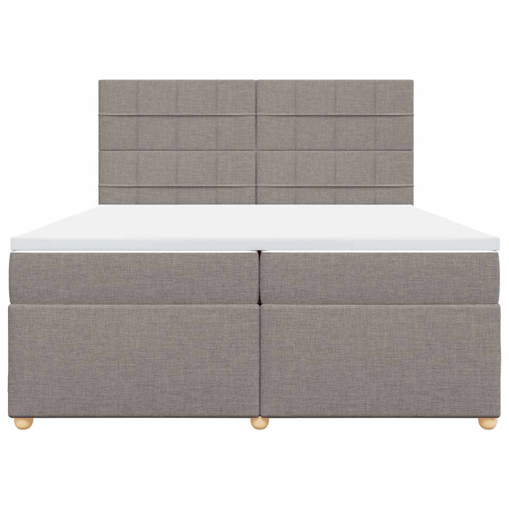 kontinentalseng med madras 200x200 cm stof gråbrun