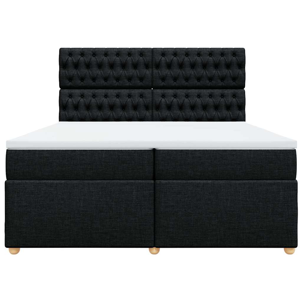 kontinentalseng med madras 200x200 cm stof sort