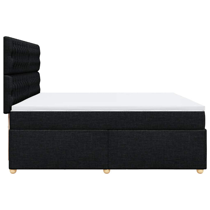 kontinentalseng med madras 200x200 cm stof sort