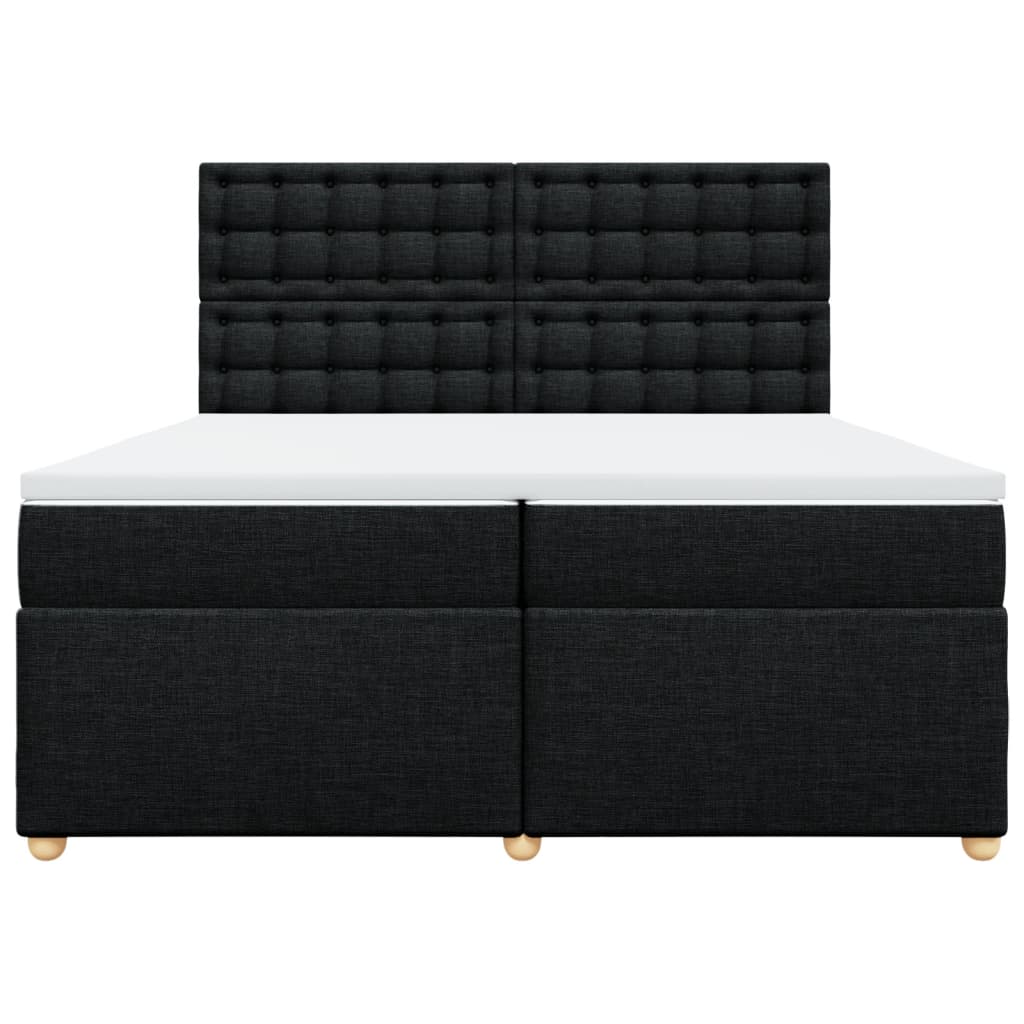 kontinentalseng med madras 200x200 cm stof sort