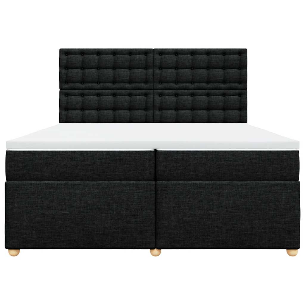 kontinentalseng med madras 200x200 cm stof sort