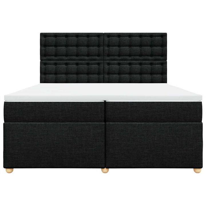 kontinentalseng med madras 200x200 cm stof sort