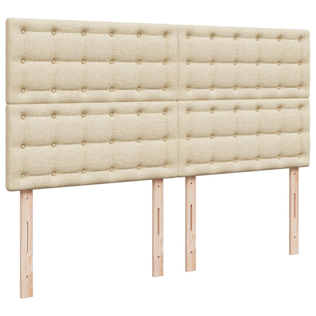 kontinentalseng med madras 200x200 cm stof cremefarvet