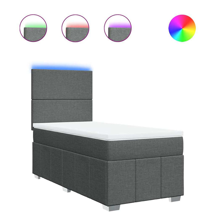 kontinentalseng med madras 80x200 cm stof mørkegrå