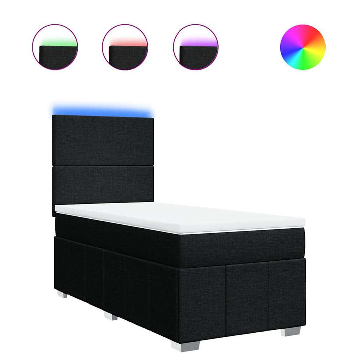 kontinentalseng med madras 80x200 cm stof sort